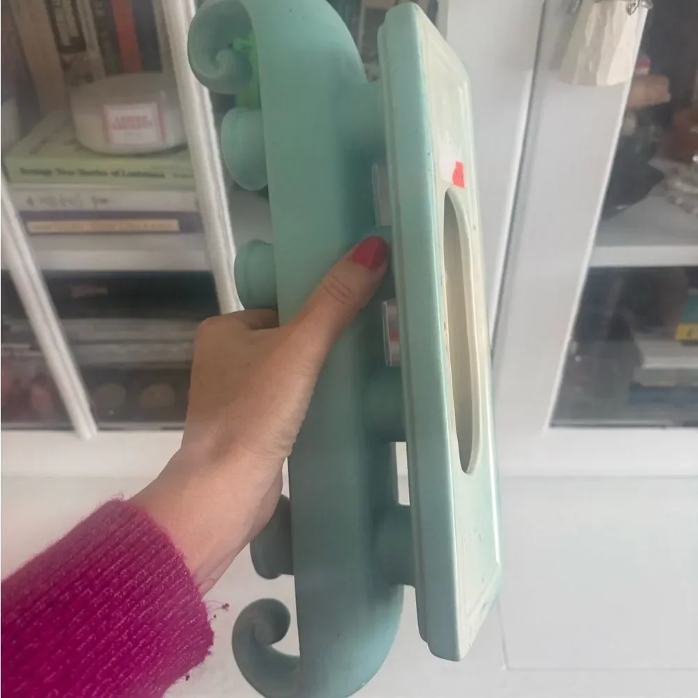 *RARE* VTG Turquoise Rum Rill Pottery Taper Candle Holder